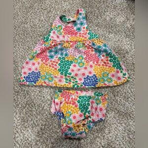 Hanna Andersson Floral Dress Set - Pink, Yellow, Green, Blue